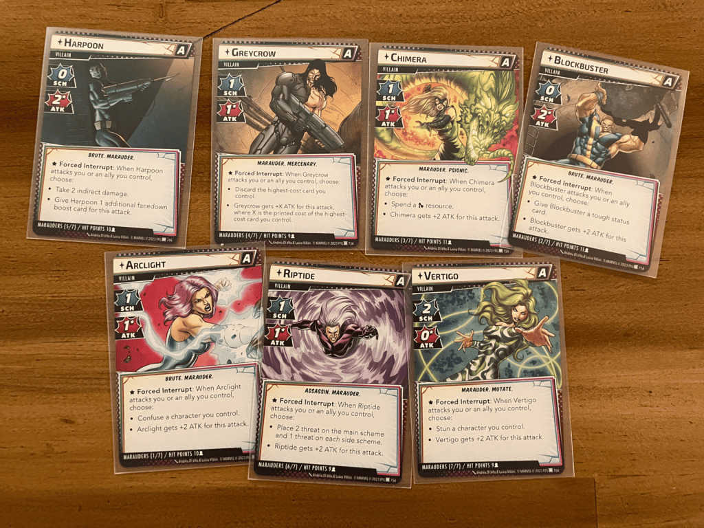The Marauders villain cards