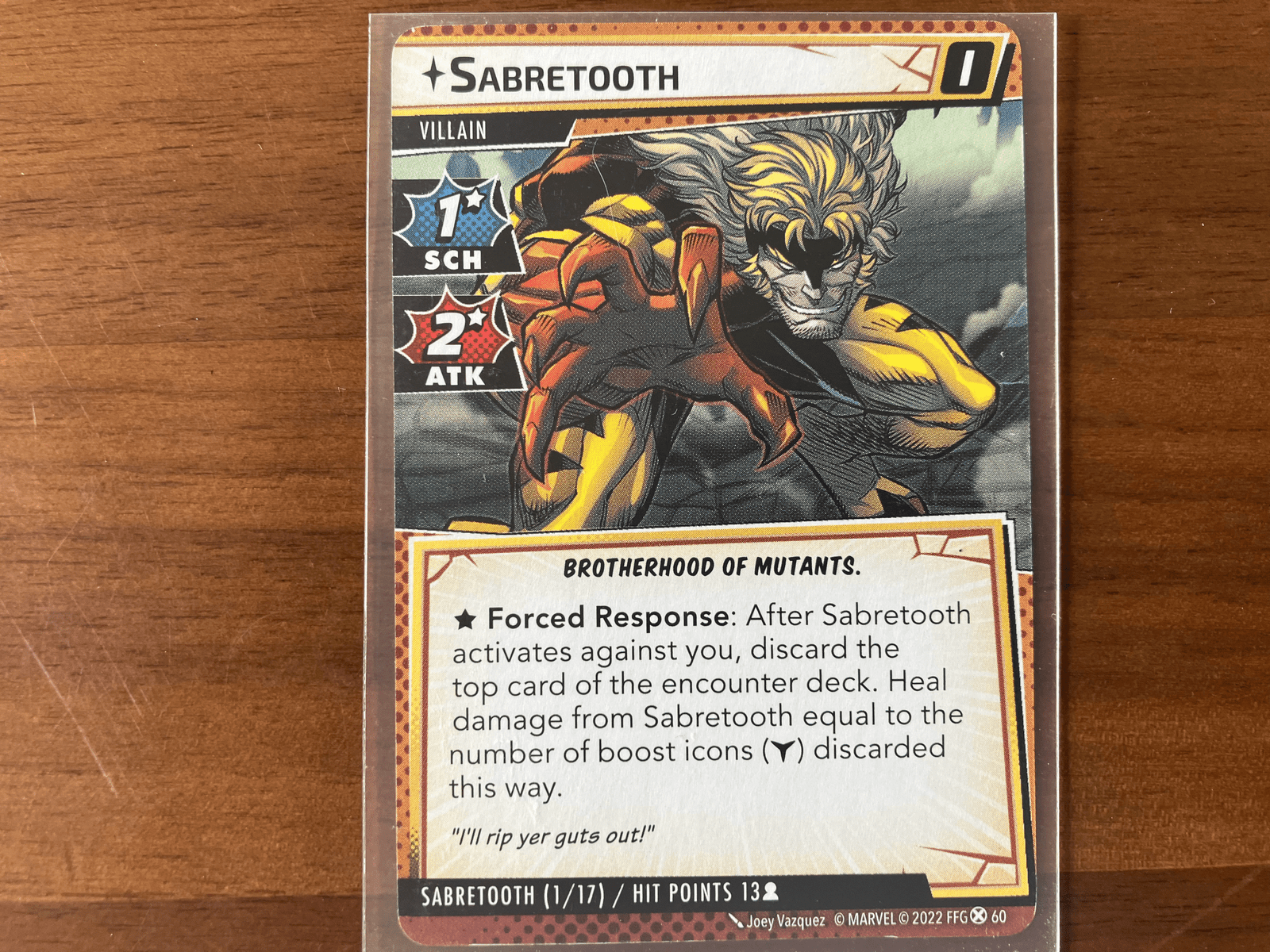 Sabertooth villain card