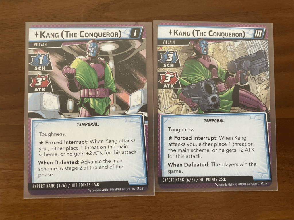 Kang stage 1 and 3 villains cards