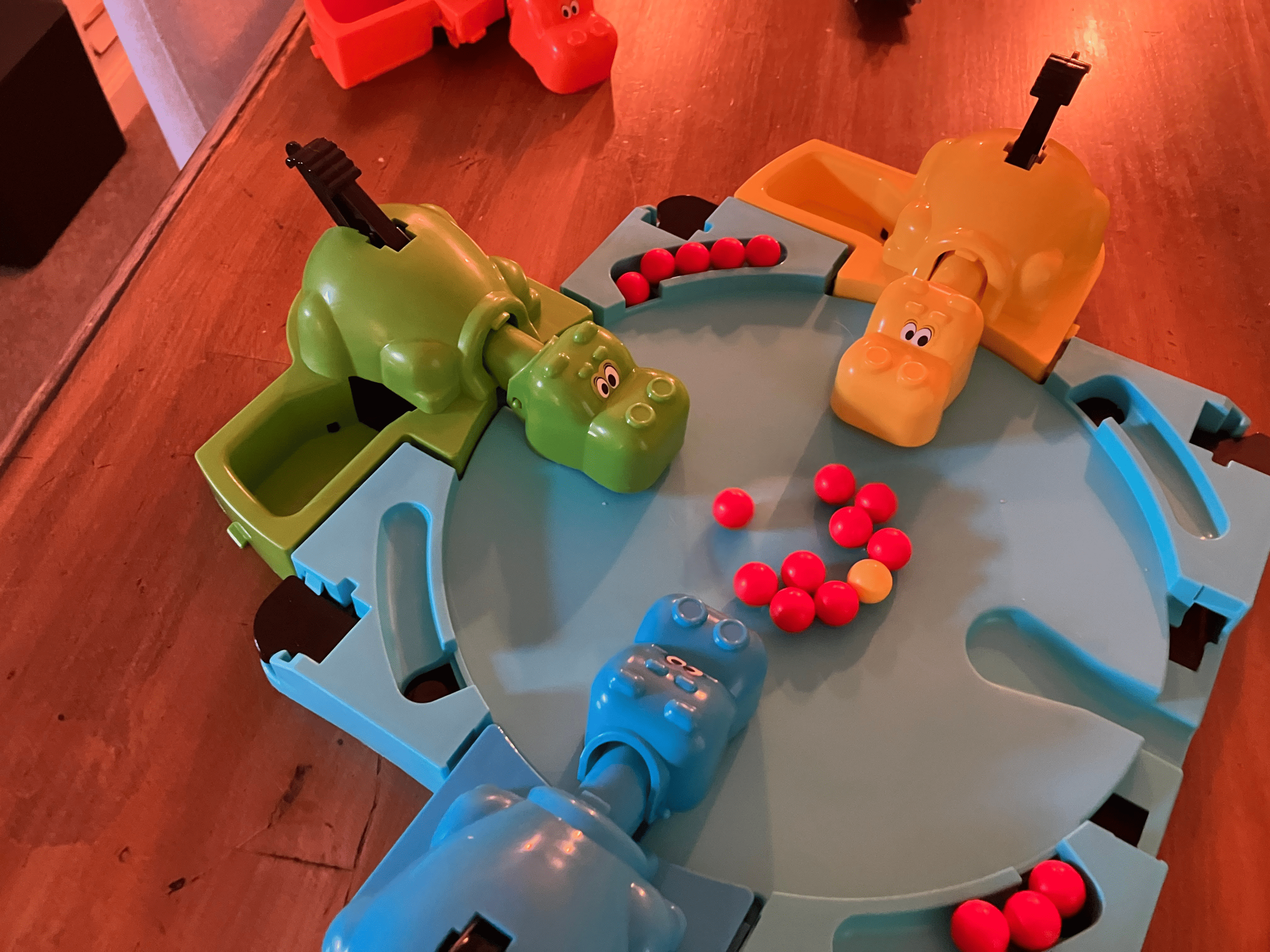 hungry hippos game in progress