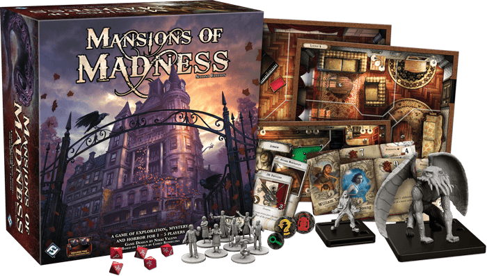 Mansions of Madness board game box and components