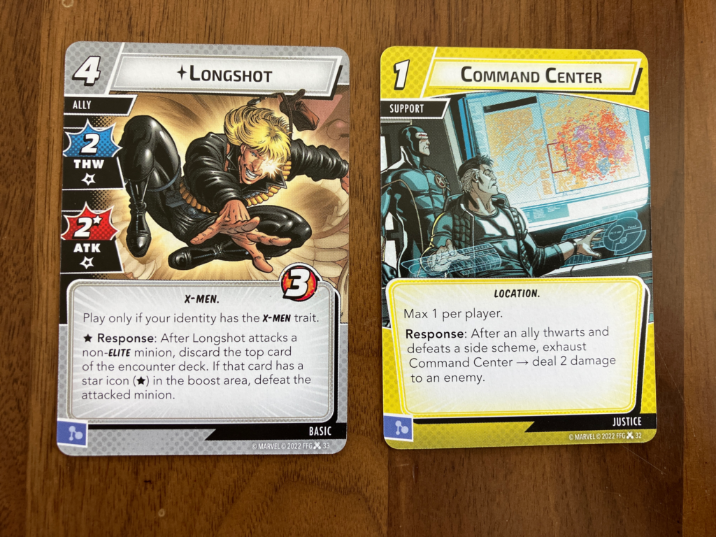 Longshot and command center cards