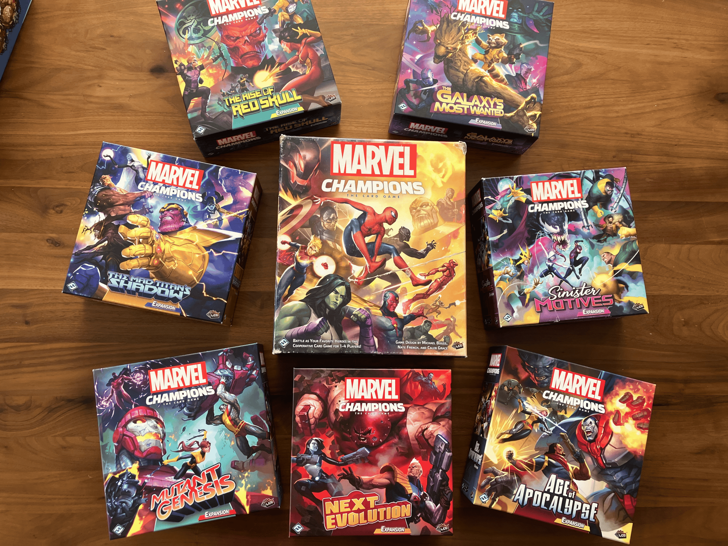 Marvel champions core box and all campaign expansion boxes