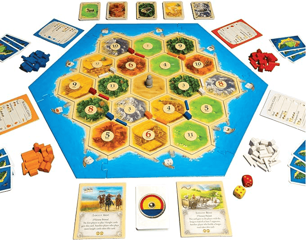a game of Catan in progress