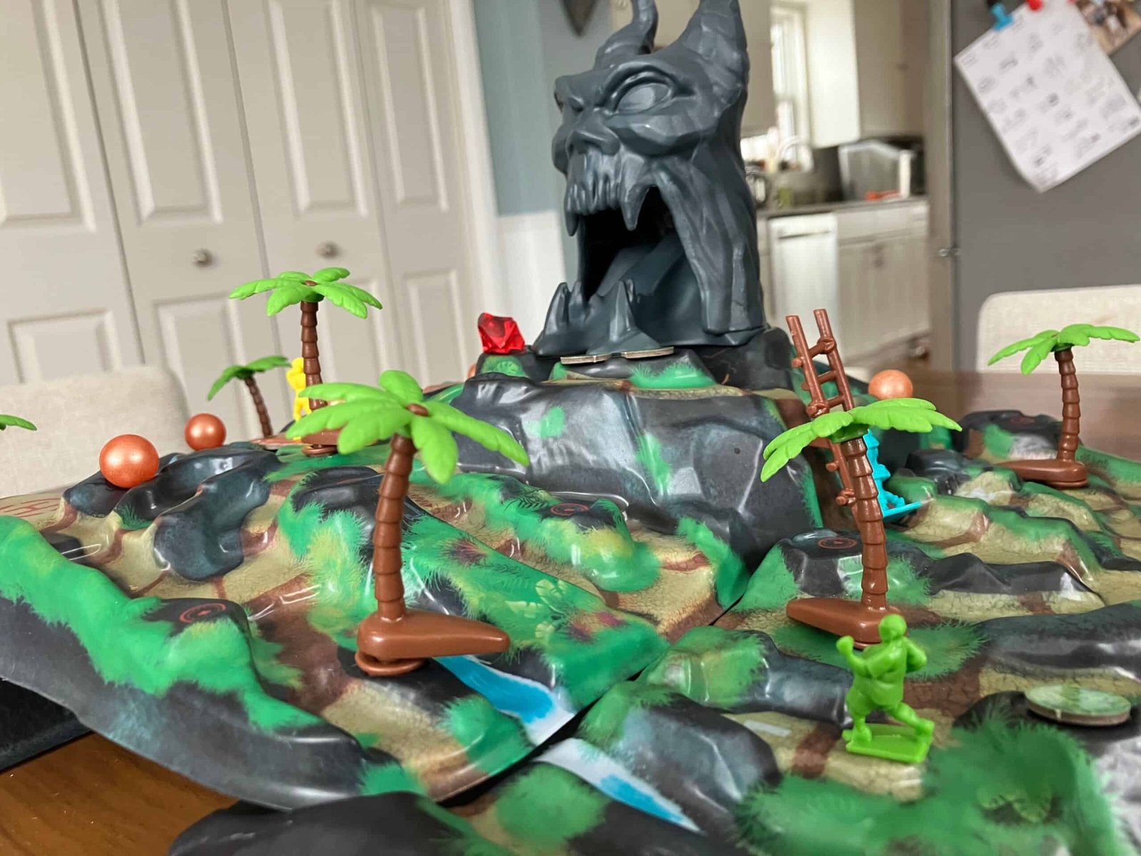 a close up of a game of Fireball island in progress