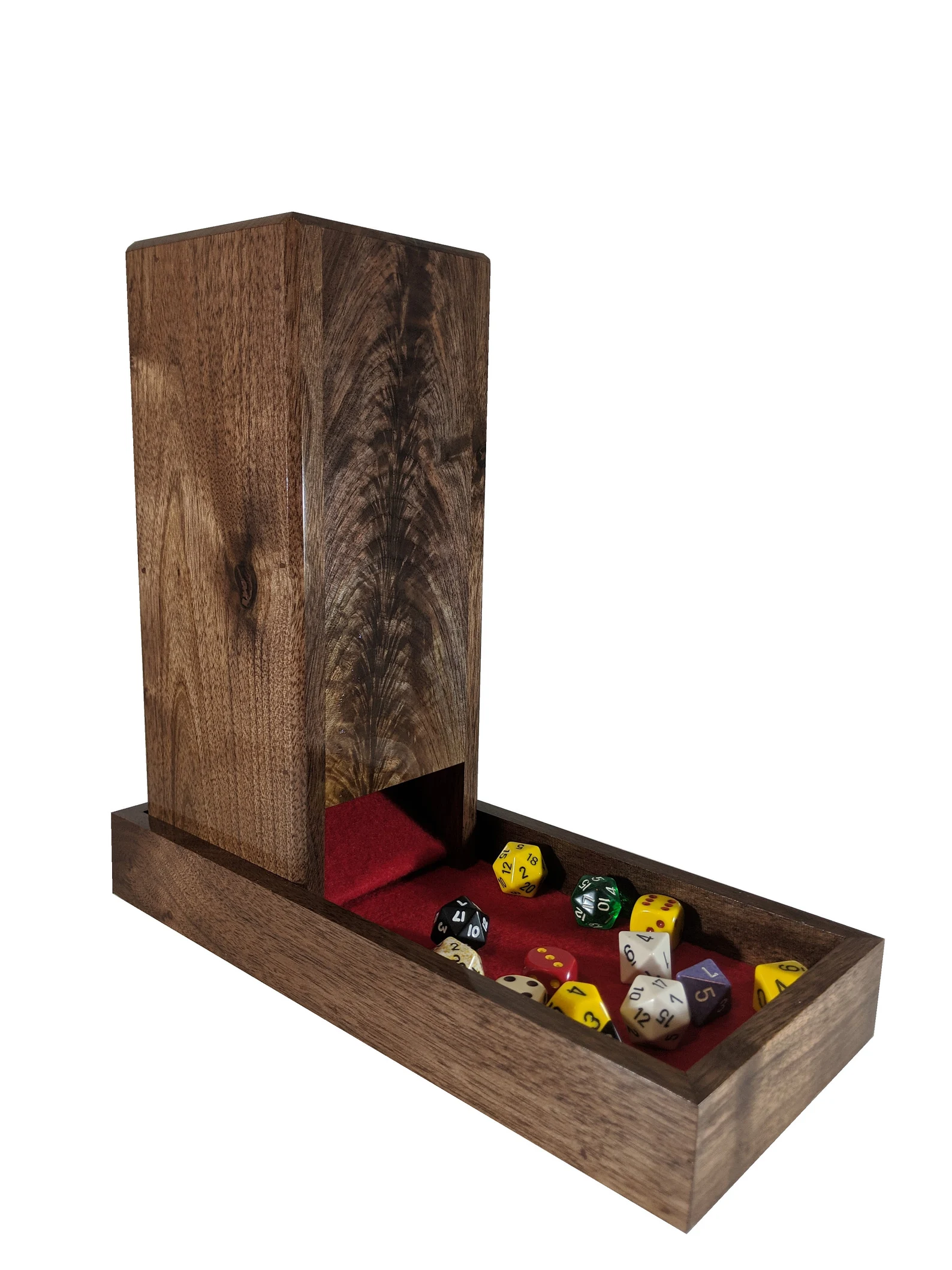 Dice Tower and Tray Figured Walnut Handcrafted in Tennessee - Etsy