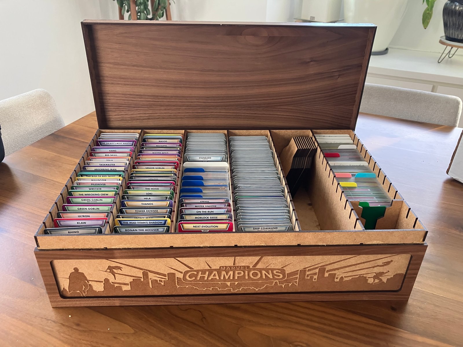 wooden stroage box - marvel champions card storage