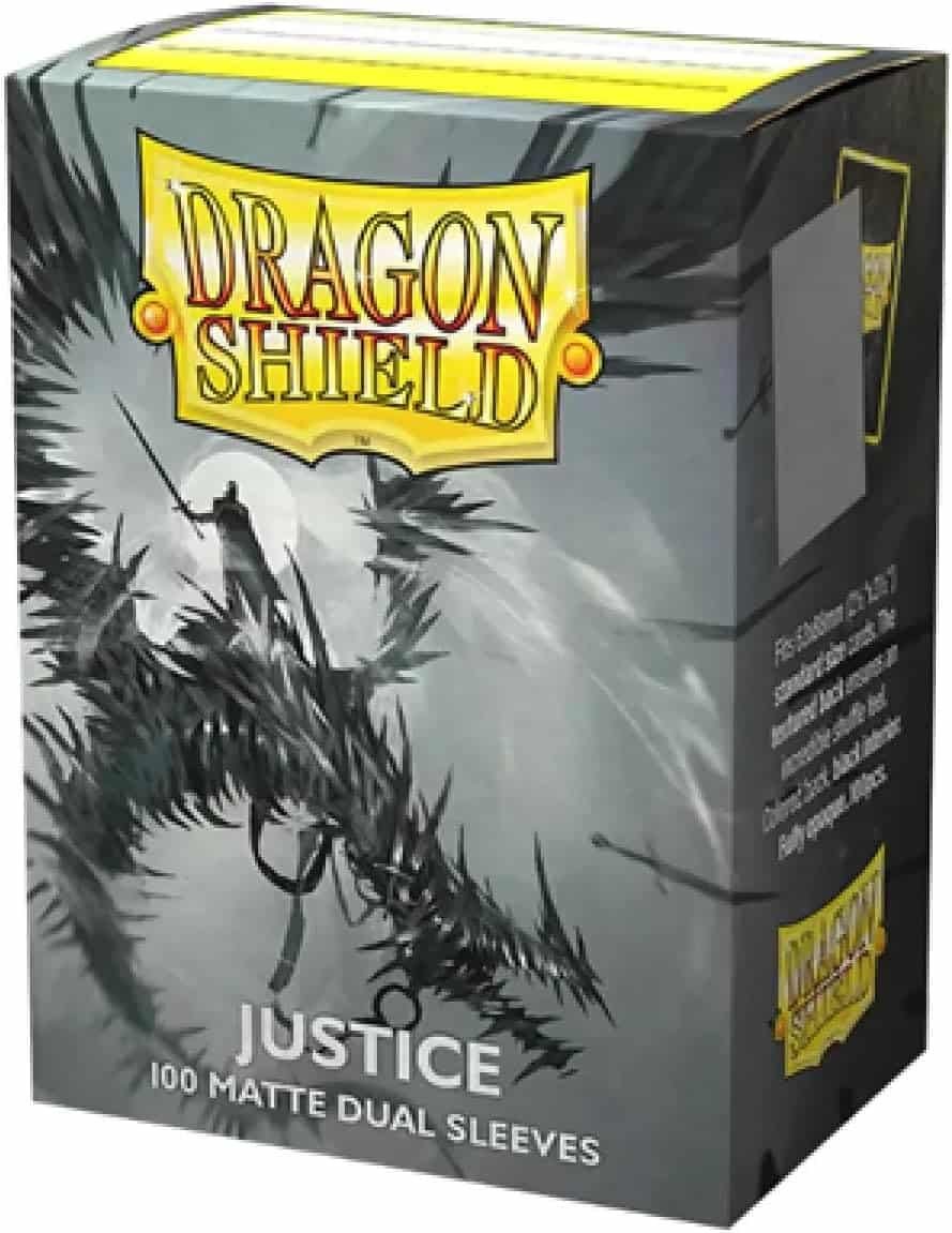 Dragon Shield Dual Sleeves – Matte Justice (Silver) – 100 Count