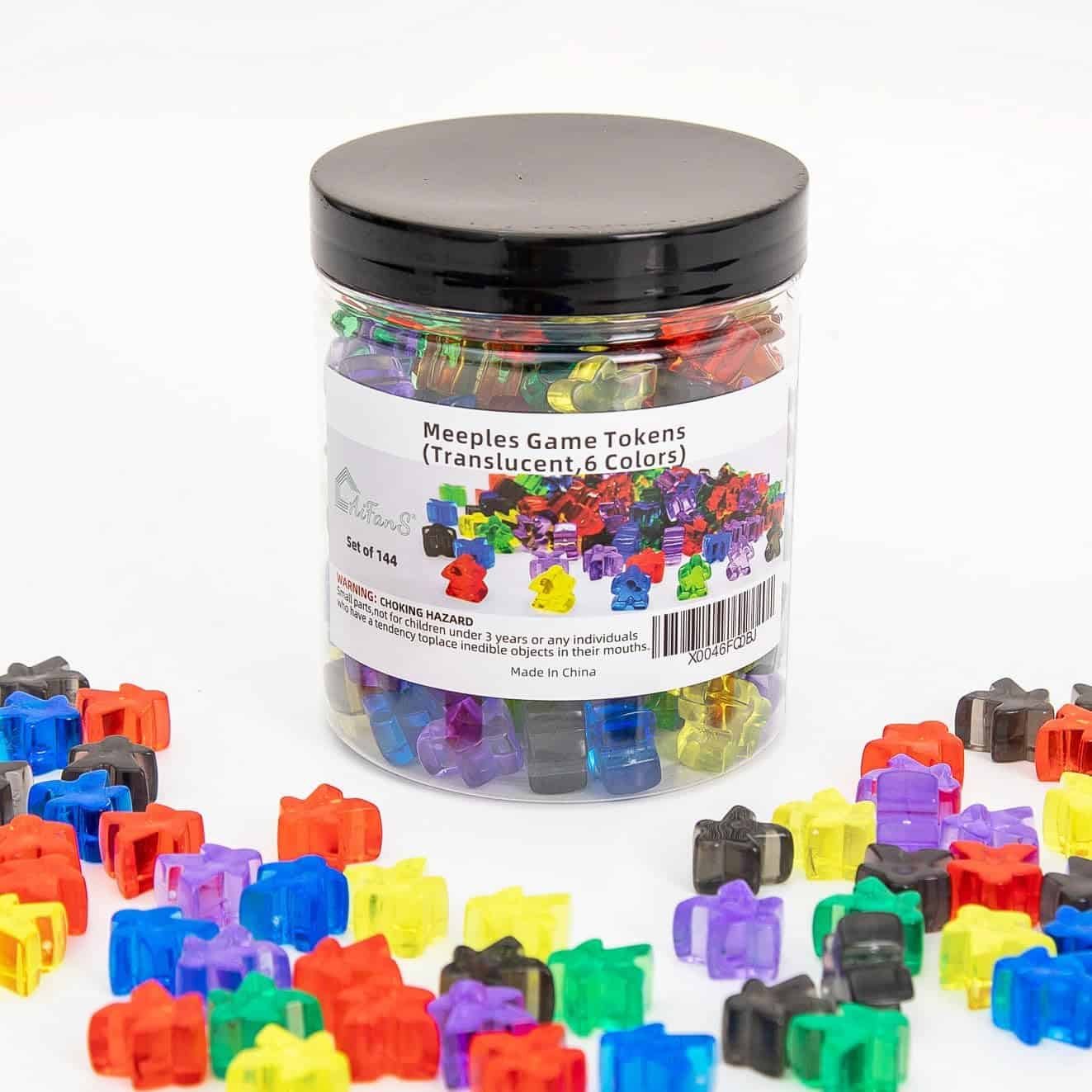 AiFanS Translucent Meeple Tokens – Set of 144