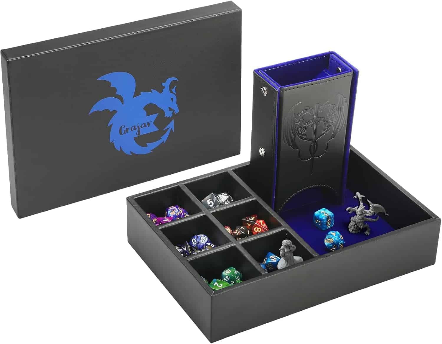 Grajar DND Dice Tray and Dice Tower With Storage