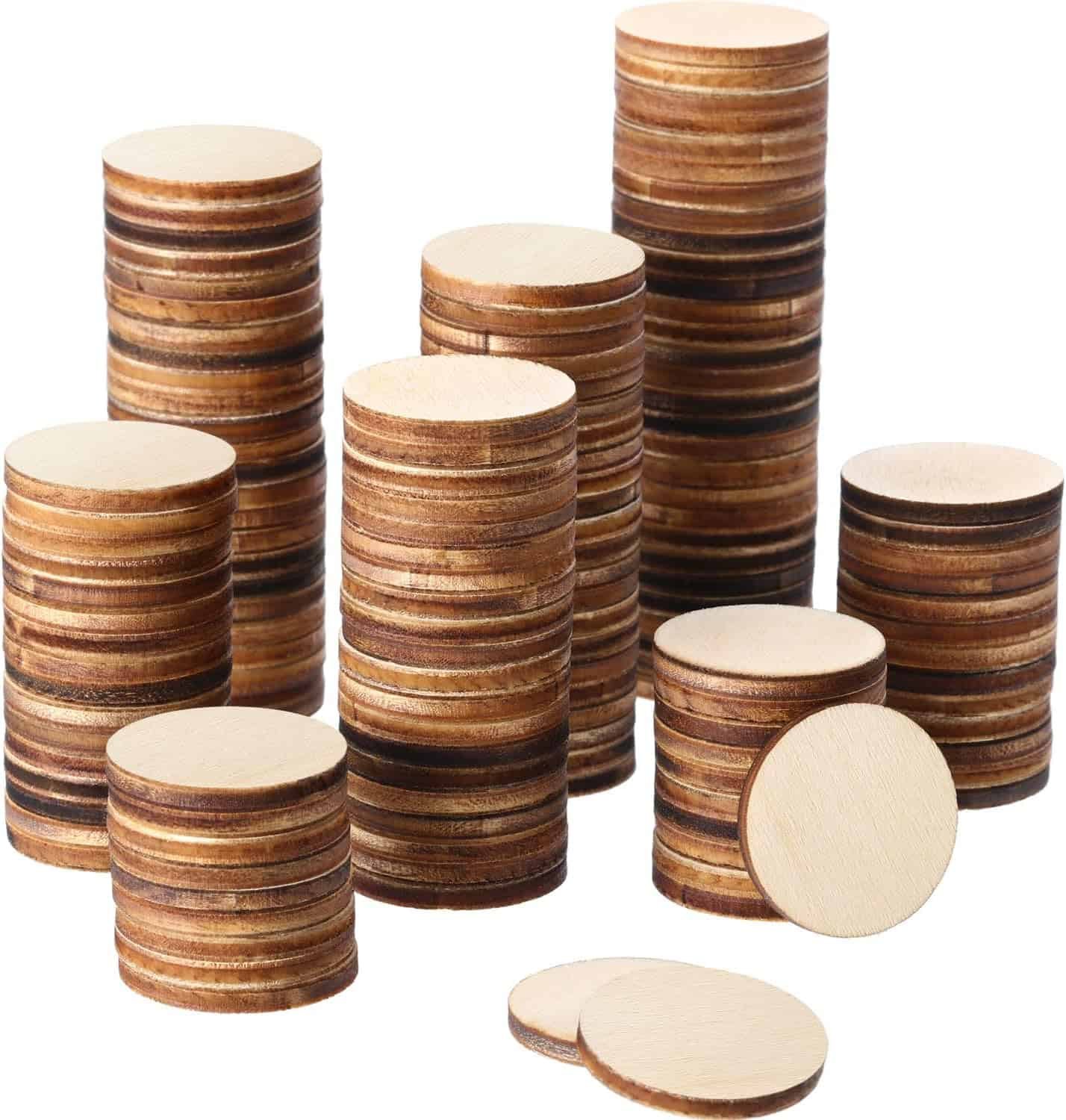 Boao Unfinished Wooden Coins – 200, 300, or 500 Count